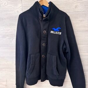 Hollister Black Jacket with Blue Logo